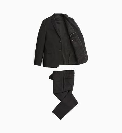 Calvin Klein Ruhák HU526341 | Calvin Klein Virgin Wool Stretch Férfi Öltöny Fekete